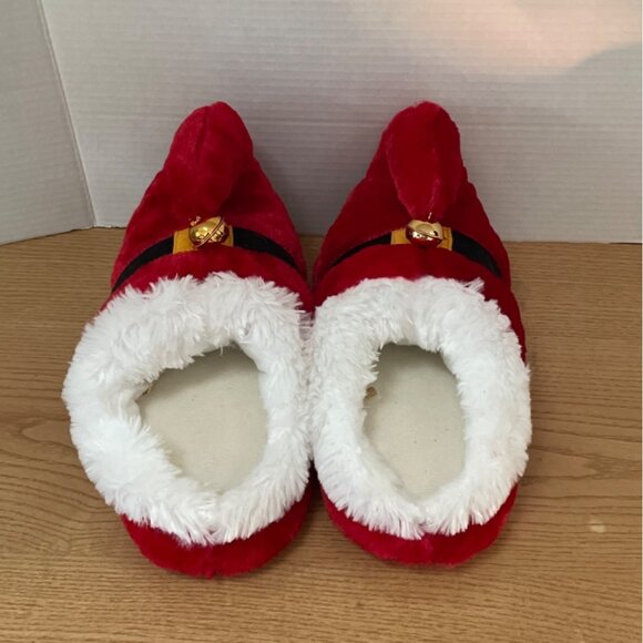 Dan Dee Santa Elf Red White Plush Slippers Sz M  Jingle Bells Christmas Costume - Picture 6 of 10